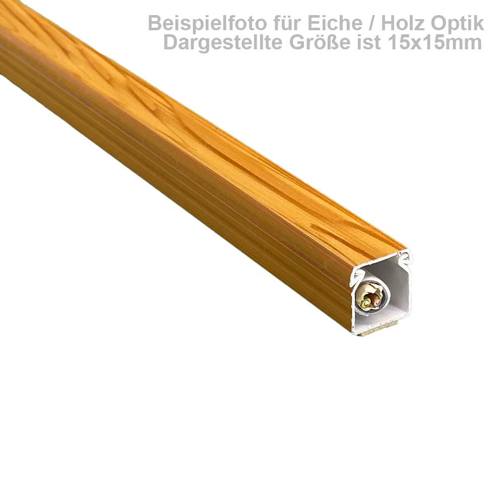 Kabelkanal Selbstklebend Eiche Holzoptik – 1 Meter, 25x15 mm