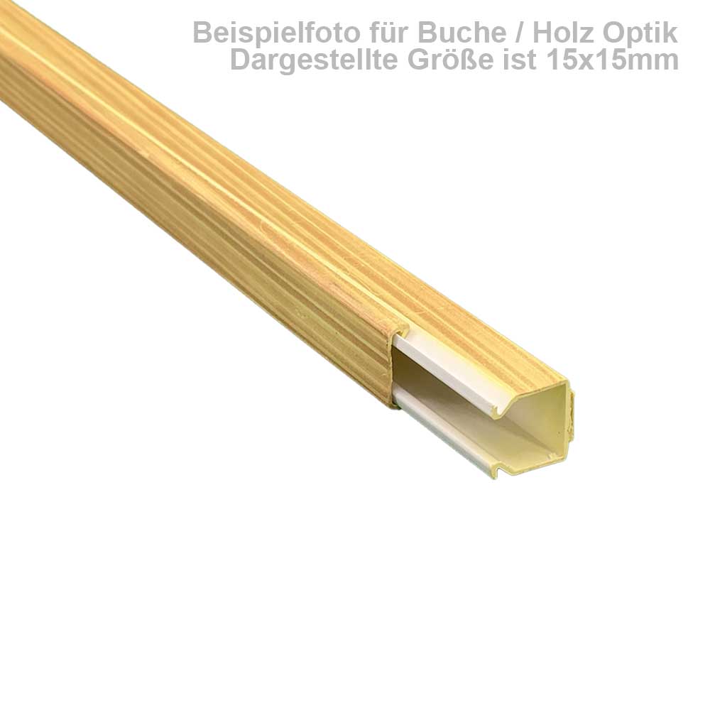 Kabelkanal Buche Holz Optik 12x12 mm Selbstklebend (1m Stück) Kabelkanal Buche Holz Optik 12x12 mm Selbstklebend (1m Stück)
