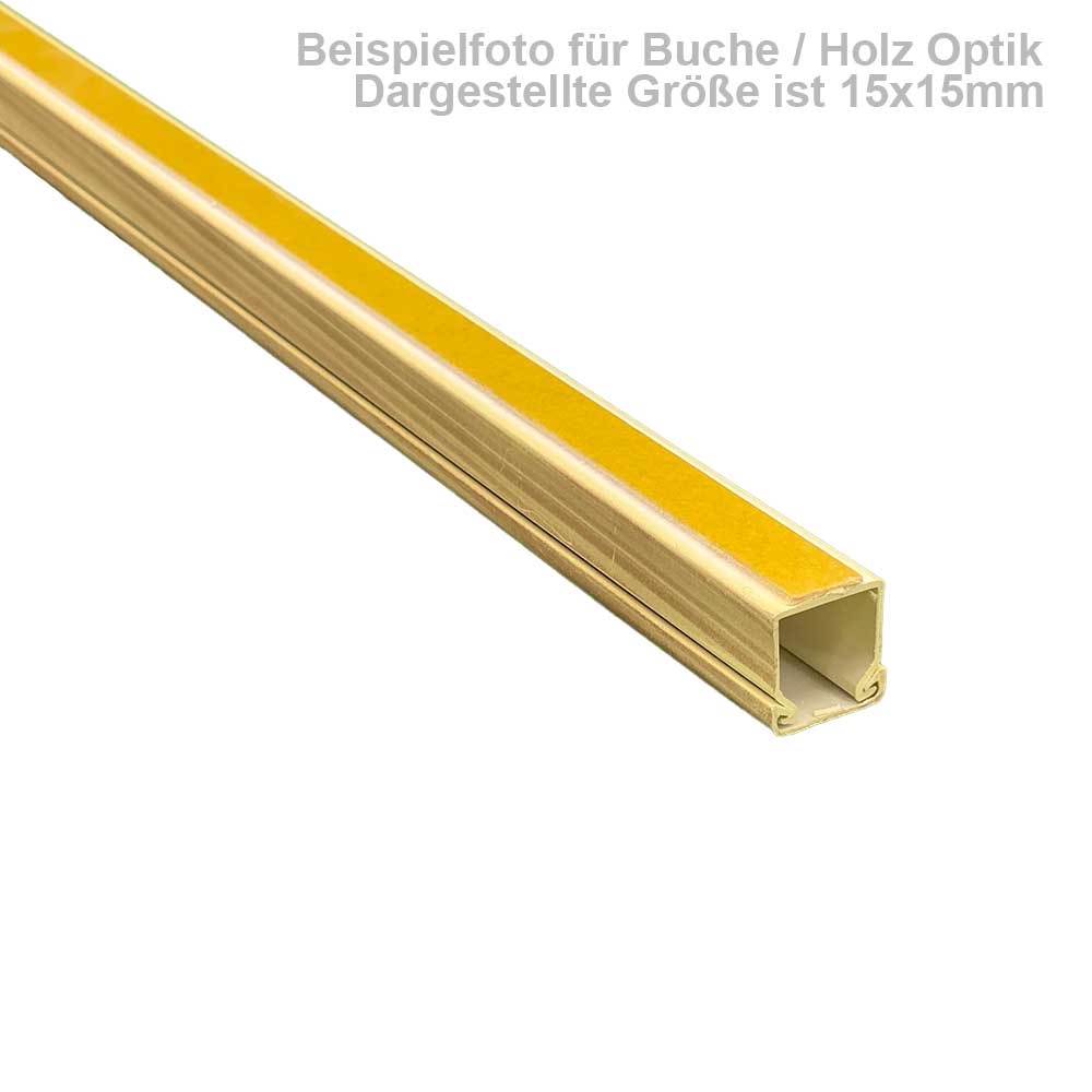 Kabelkanal Buche Holz Optik 12x12 mm Selbstklebend (1m Stück) Kabelkanal Buche Holz Optik 12x12 mm Selbstklebend (1m Stück)