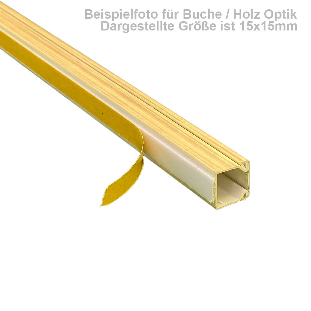 Kabelkanal Buche Holz Optik 12x12 mm Selbstklebend (1m Stück) Kabelkanal Buche Holz Optik 12x12 mm Selbstklebend (1m Stück)