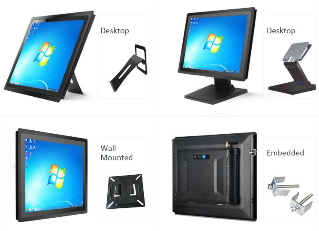 TT-Serie-WINDOWS-Einbauvarianten Einbauvarianten 21,5 WINDOWS Wandeinbau Touchpanel schwarz