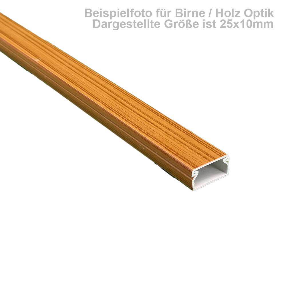 Kabelkanal Selbstklebend Birne Holzoptik – 1 Meter, 25x25 mm