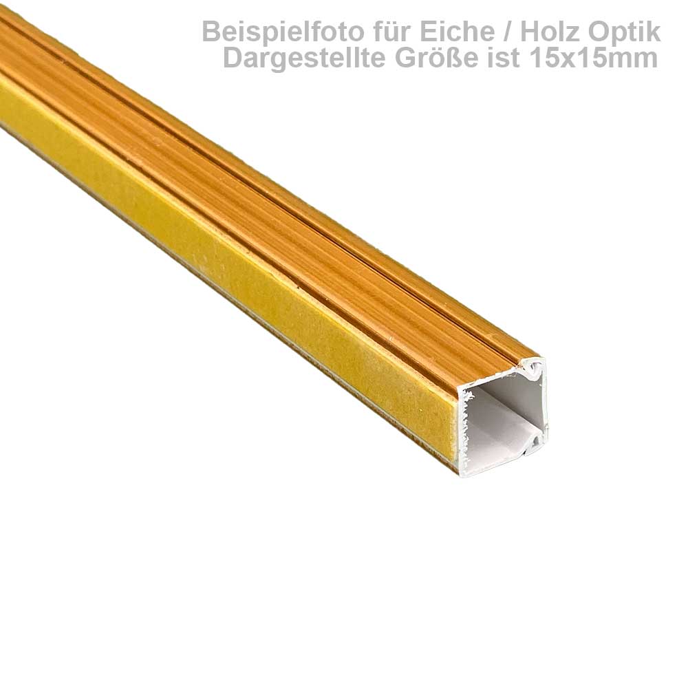 Kabelkanal Selbstklebend Eiche Holzoptik – 1 Meter, 15x15 mm Kabelkanal Selbstklebend Eiche Holzoptik – 1 Meter, 15x15 mm