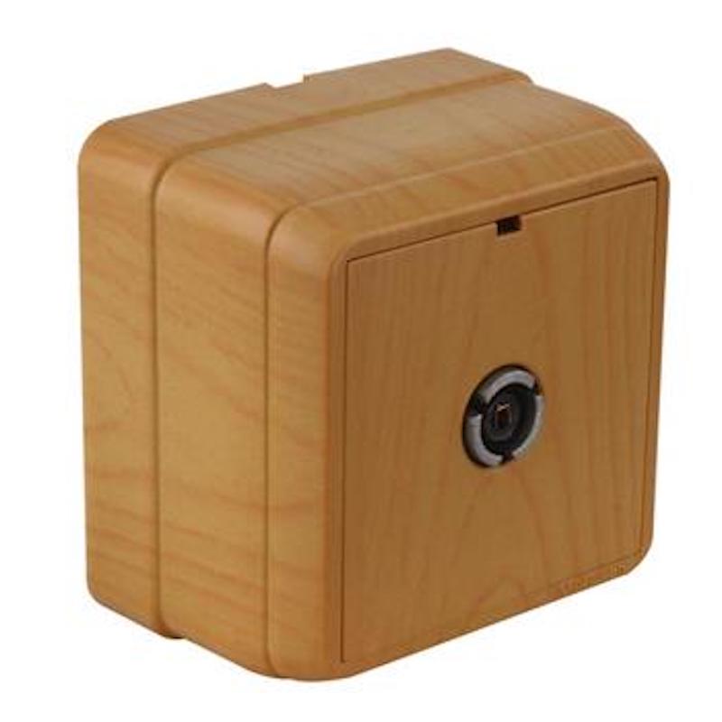 TV Durchgangsdose Eiche Holz Optik IP20 Aufputz - BRON