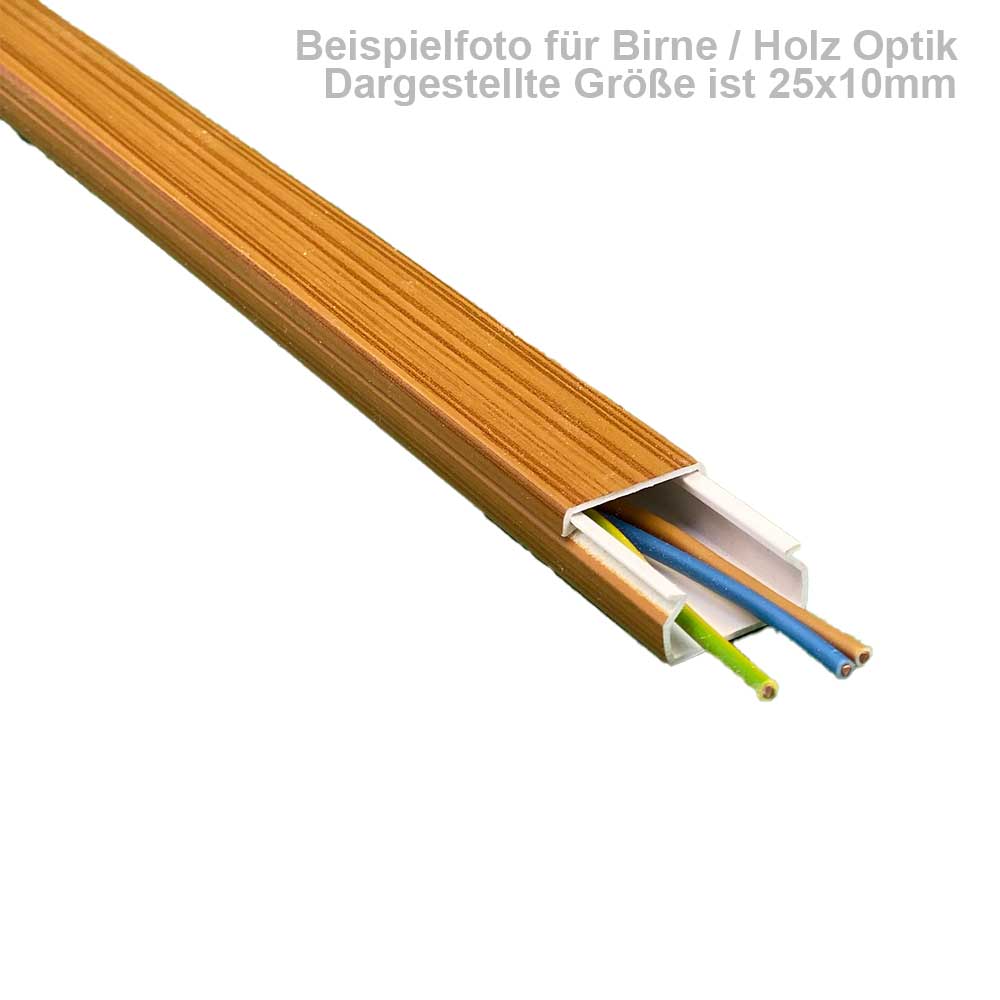 Kabelkanal Selbstklebend Birne Holzoptik – 1 Meter, 20x10 mm Kabelkanal Selbstklebend Birne Holzoptik – 1 Meter, 20x10 mm