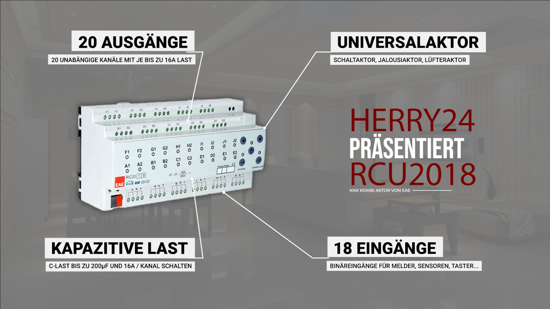 20 fach KNX Aktor mit 18 fach Binäreingang 20 fach KNX Aktor mit 18 fach Binäreingang