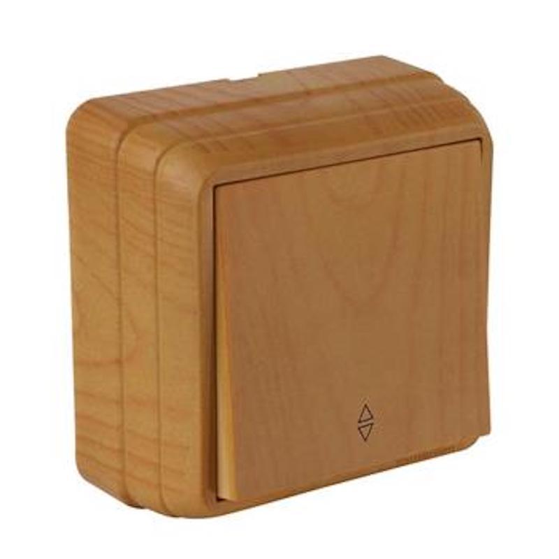 Wechselschalter Eiche Holz Optik Aufputz IP20 - BRON