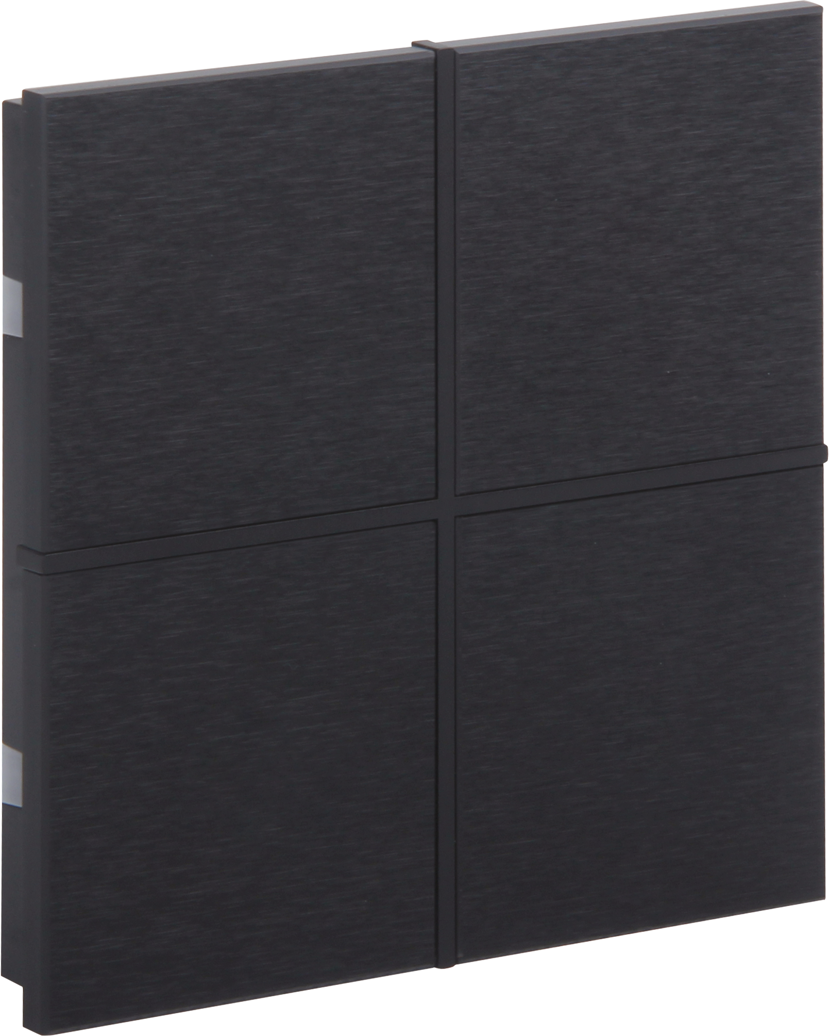 Rosa-Switch-Black_MG_0855-ikonsuz ROSA KNX Metalltaster in Anthrazit mit 4 Tasten