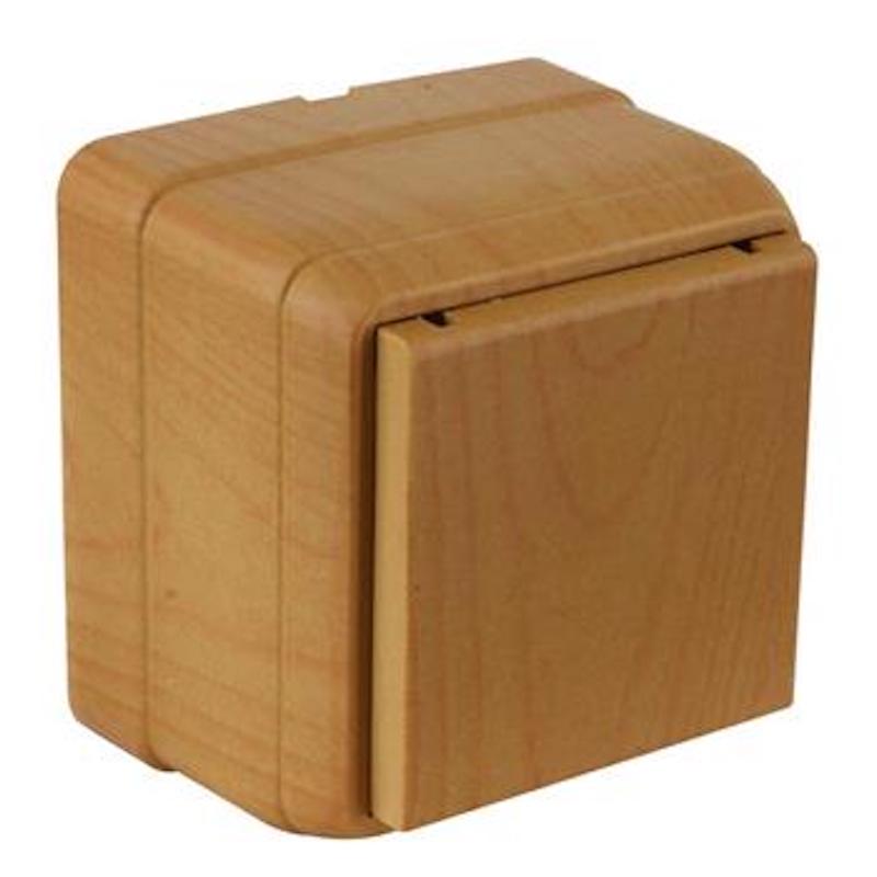 Steckdose mit Klappdeckel Eiche Holzoptik IP20 Aufputz - BRON