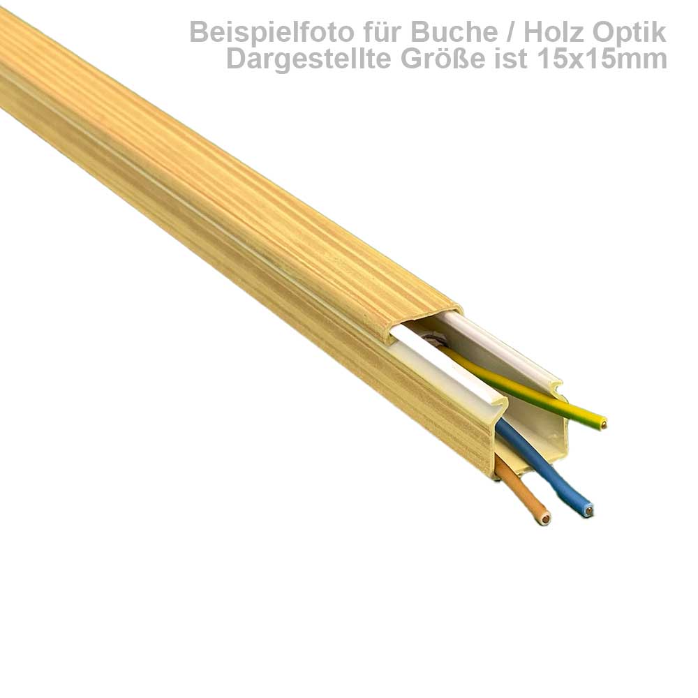 Kabelkanal Buche Holz Optik 12x12 mm Selbstklebend (1m Stück) Kabelkanal Buche Holz Optik 12x12 mm Selbstklebend (1m Stück)