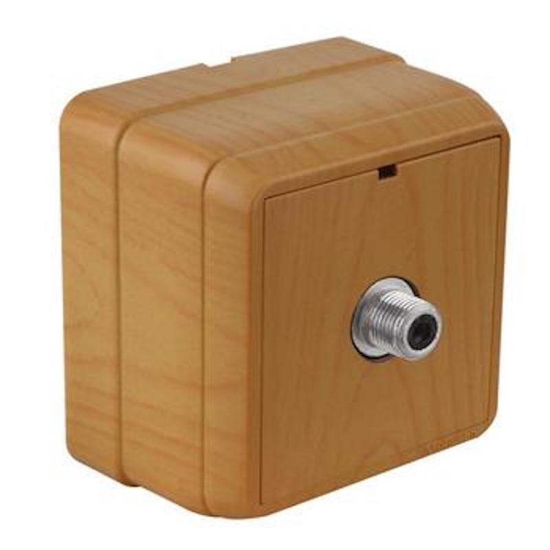 SAT Durchgangsdose 4dB Eiche Holz Optik IP20 Aufputz - BRON